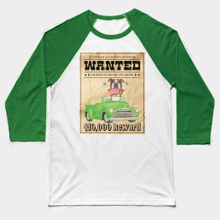 Cute Funny Boxer Dog Wanted Poster Baseball T-Shirt